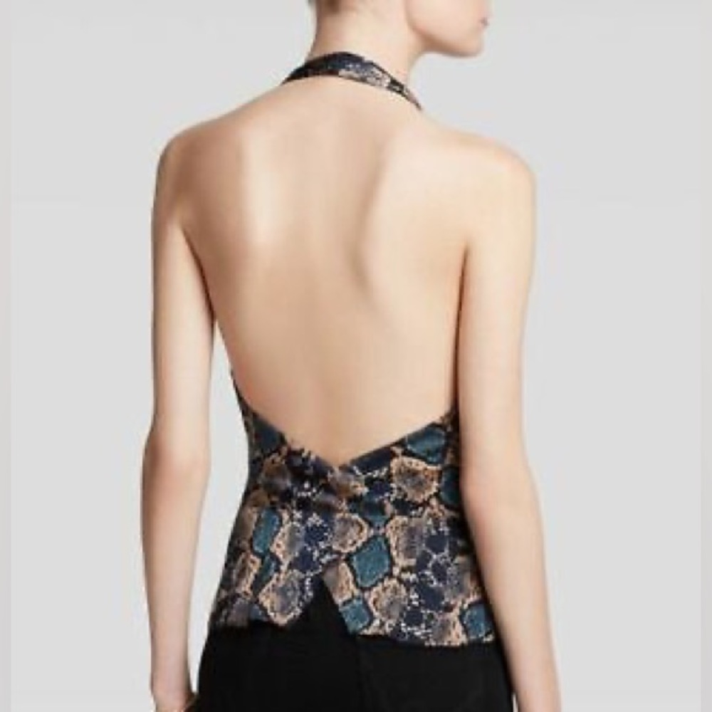 Guess snake print python crossover halter top - Picture 2 of 11